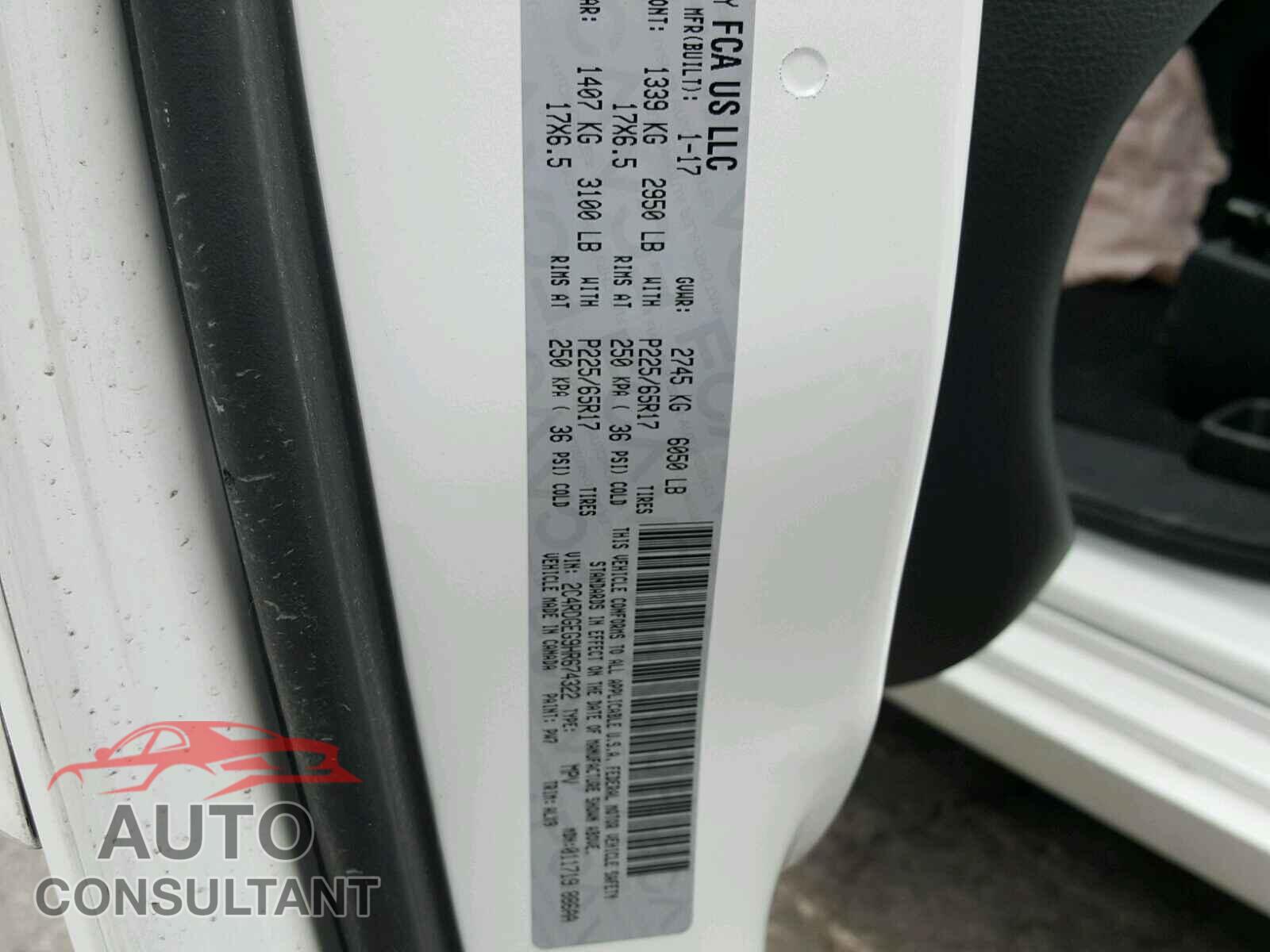 DODGE CARAVAN 2017 - 2C4RDGEG9HR674322