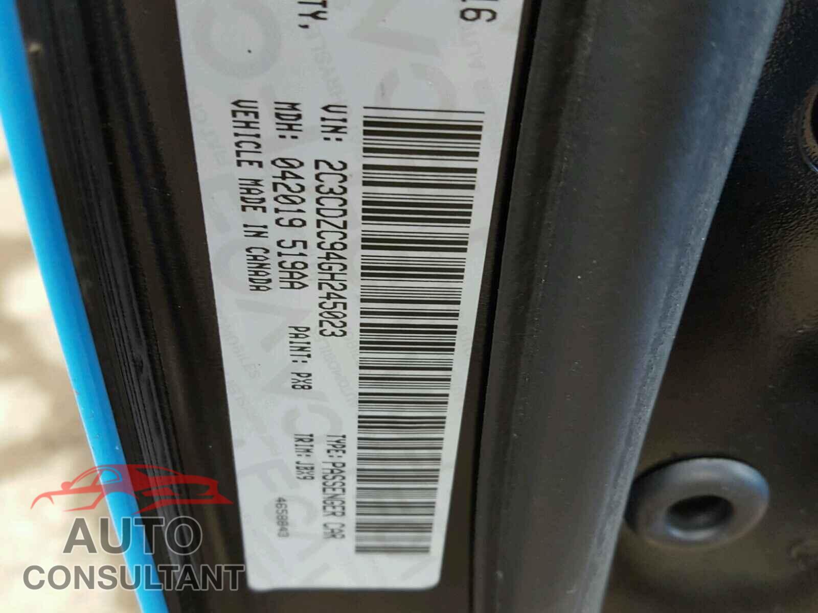 DODGE CHALLENGER 2016 - 2C3CDZC94GH245023
