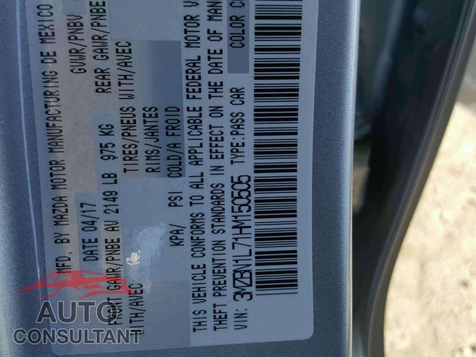 MAZDA 3 2017 - 3MZBN1L71HM150505