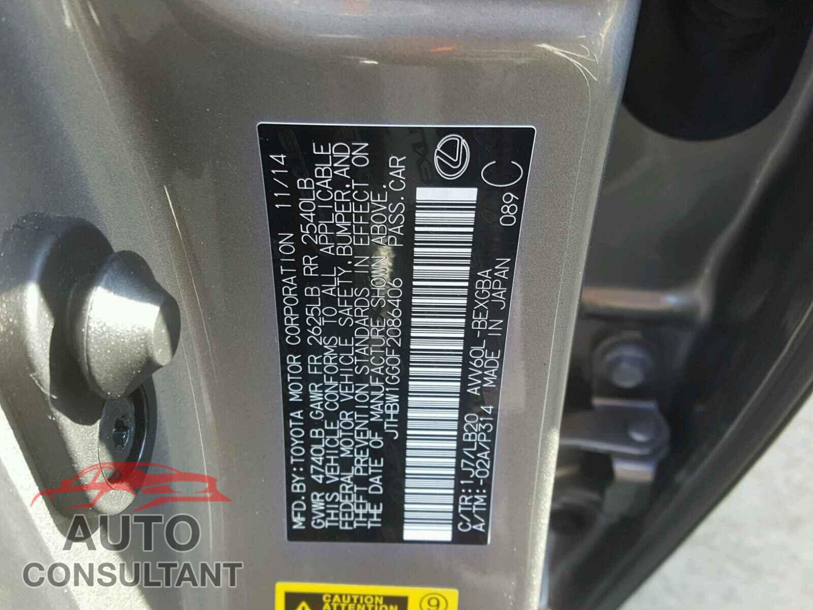 LEXUS ES300 2015 - JTHBW1GG0F2086406
