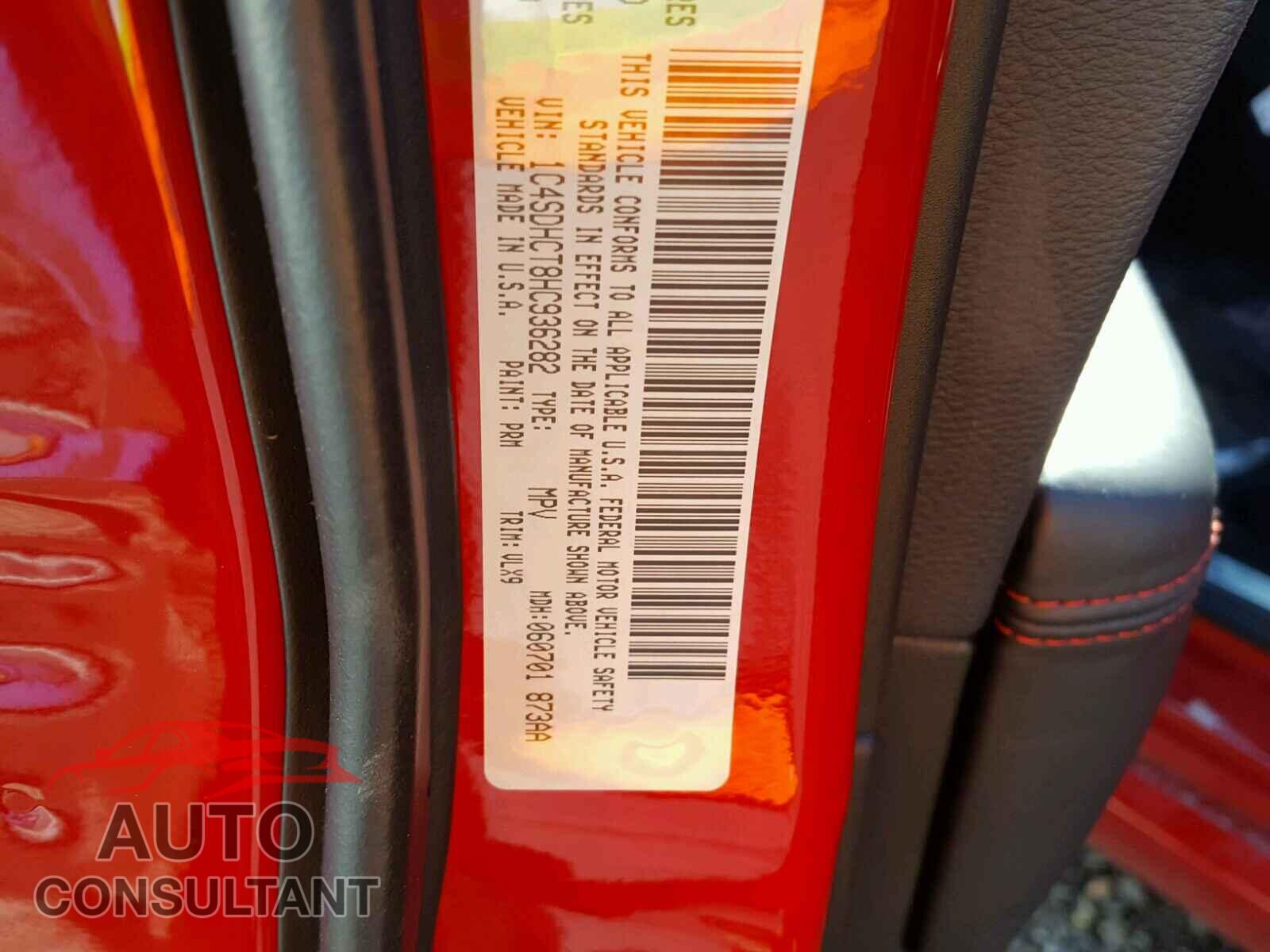 DODGE DURANGO 2017 - 1C4SDHCT8HC936282
