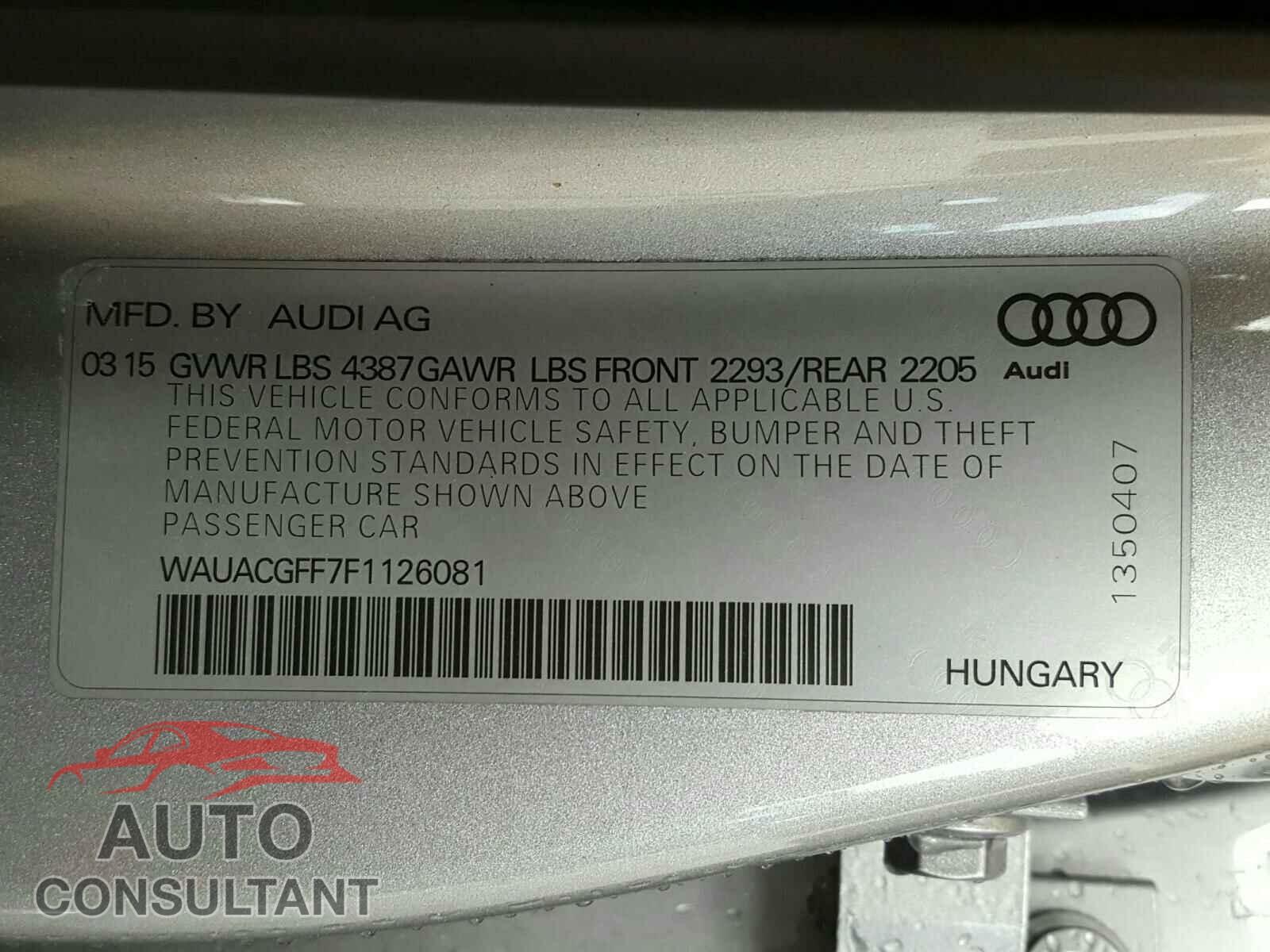 AUDI A3 2015 - WAUACGFF7F1126081