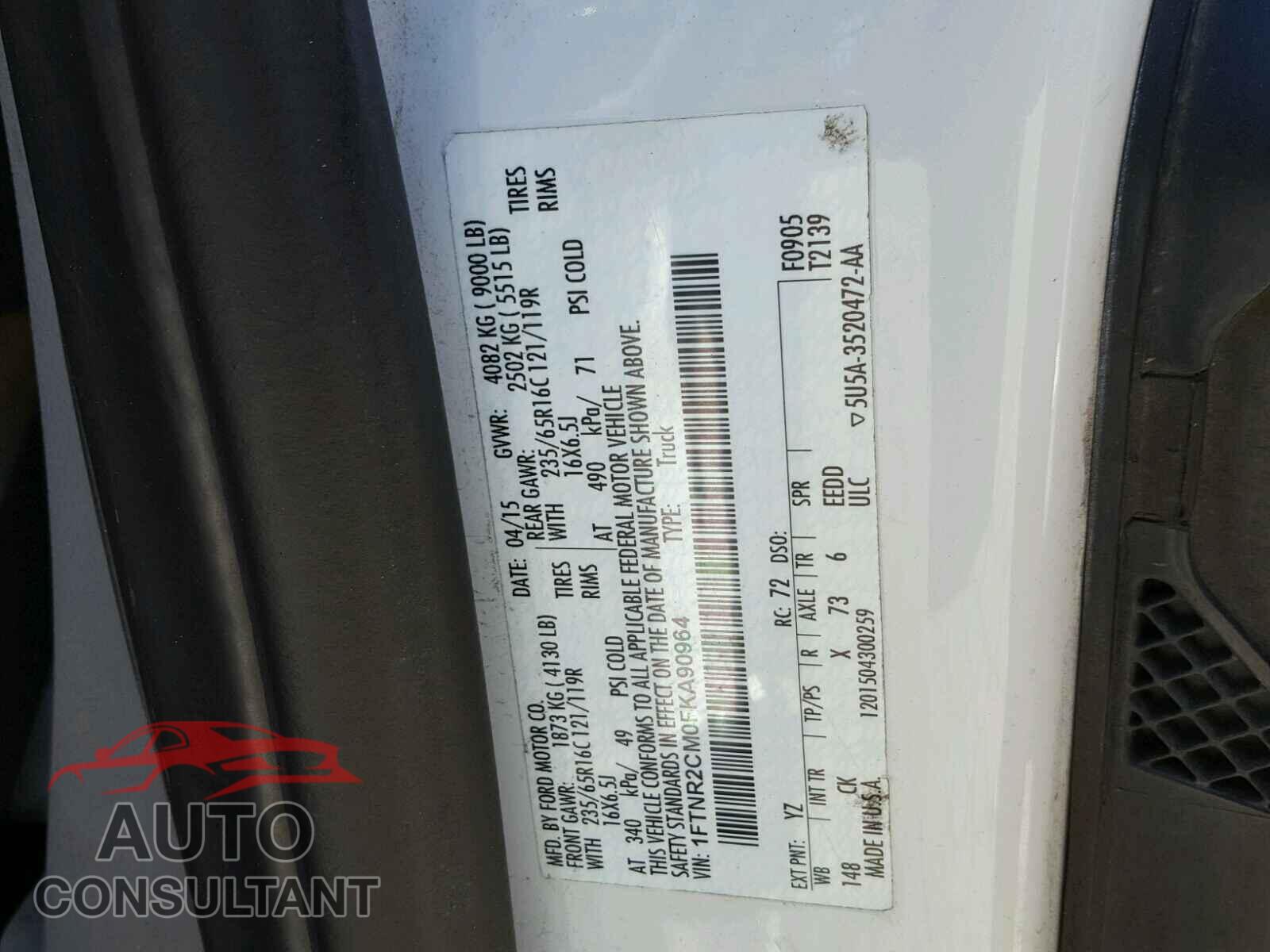 FORD TRANSIT CO 2015 - 1FTNR2CM0FKA90964