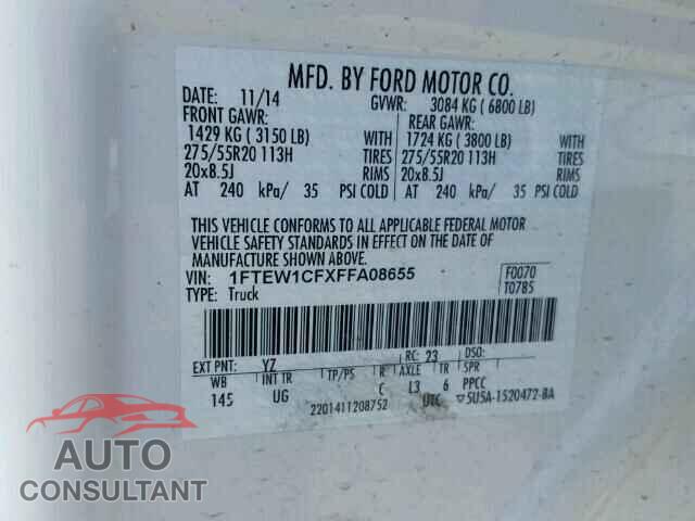 FORD F150 2015 - 1FTEW1CFXFFA08655
