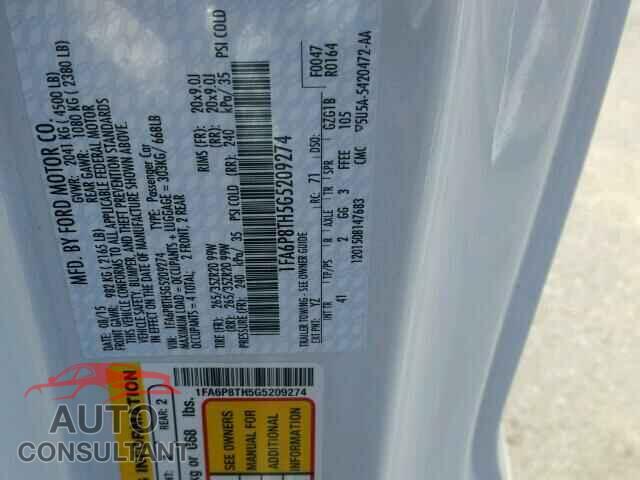 FORD MUSTANG 2016 - 1FA6P8TH5G5209274