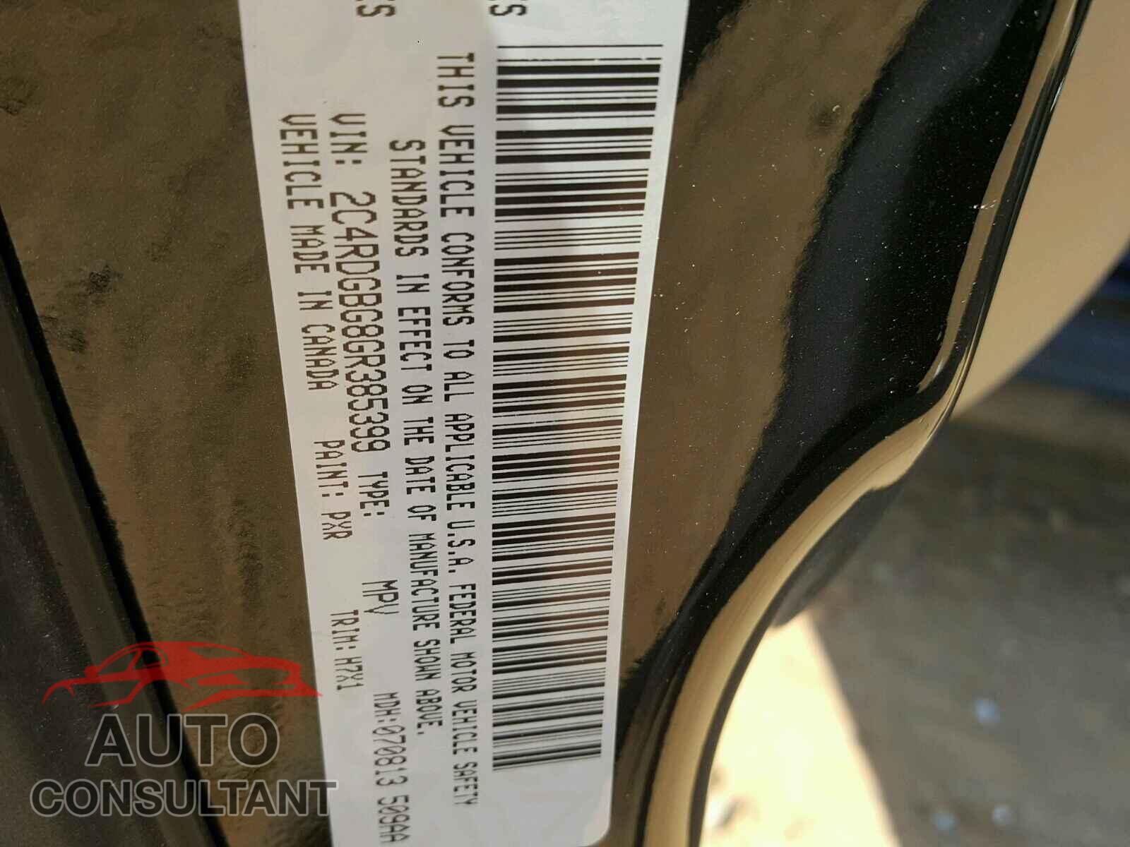 DODGE CARAVAN 2016 - 2C4RDGBG8GR385399