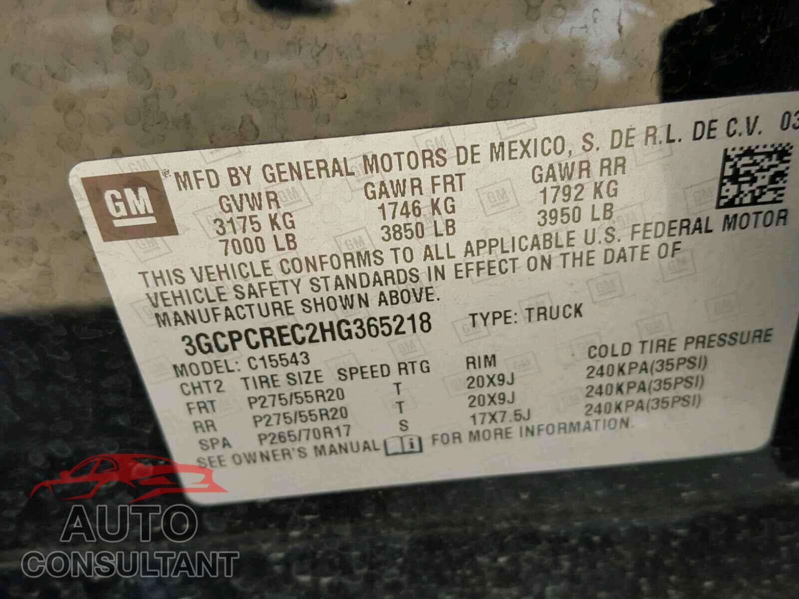 CHEVROLET SILVERADO 2017 - KM8J3CA48JU625346