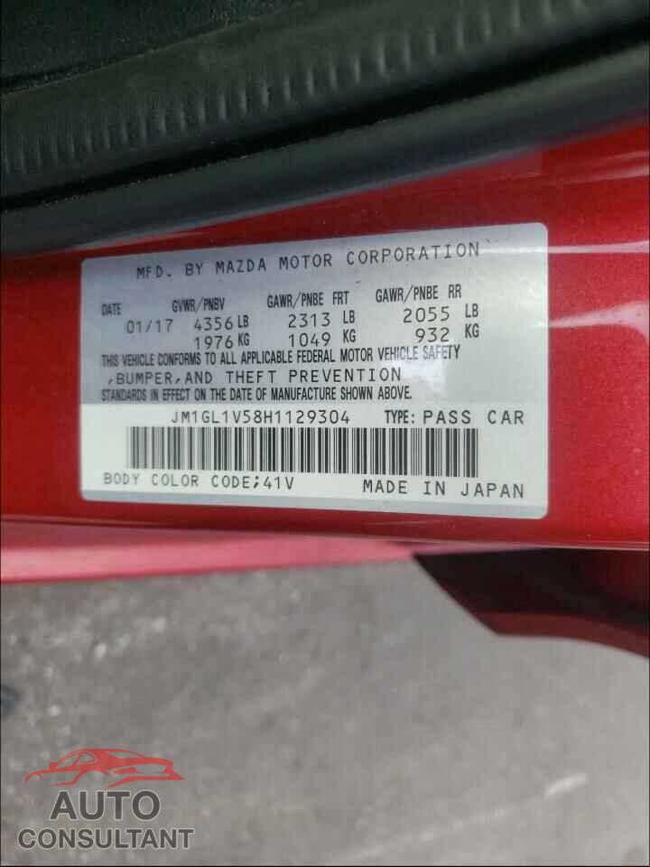 MAZDA 6 2017 - JM1GL1V58H1129304
