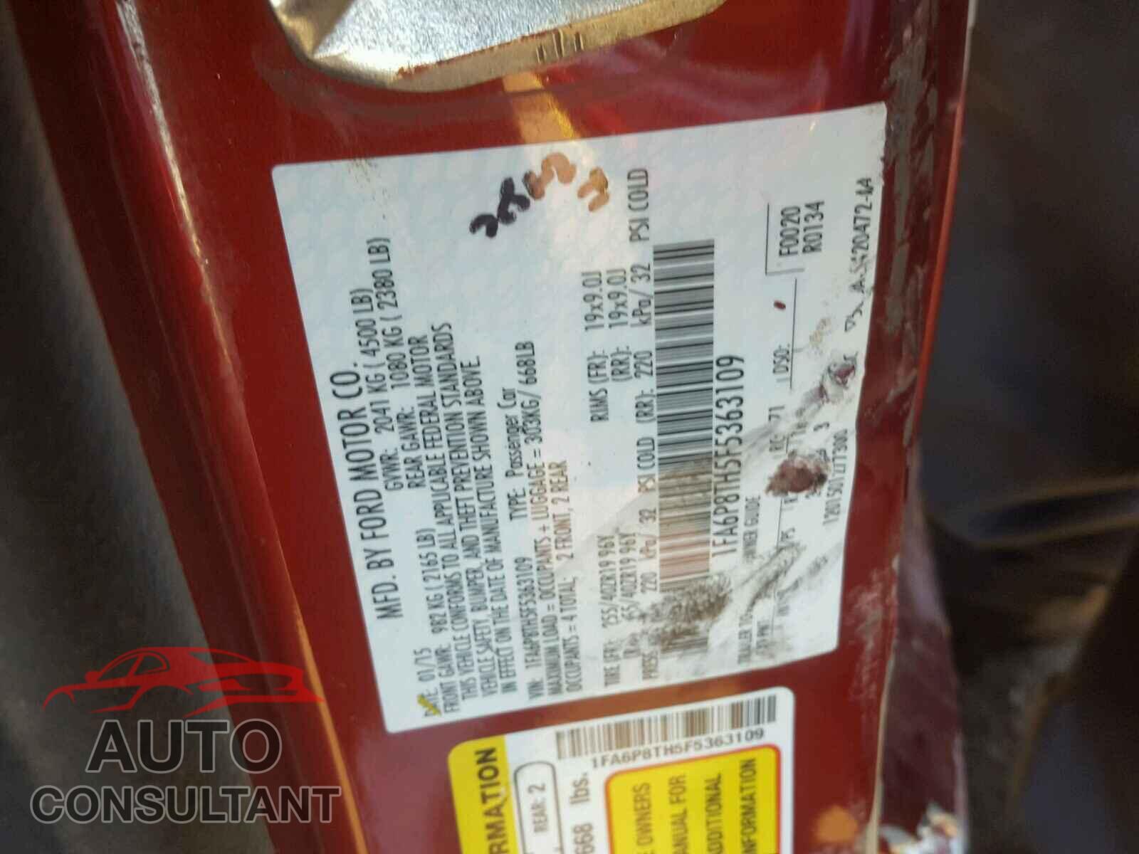 FORD MUSTANG 2015 - 1FA6P8TH5F5363109