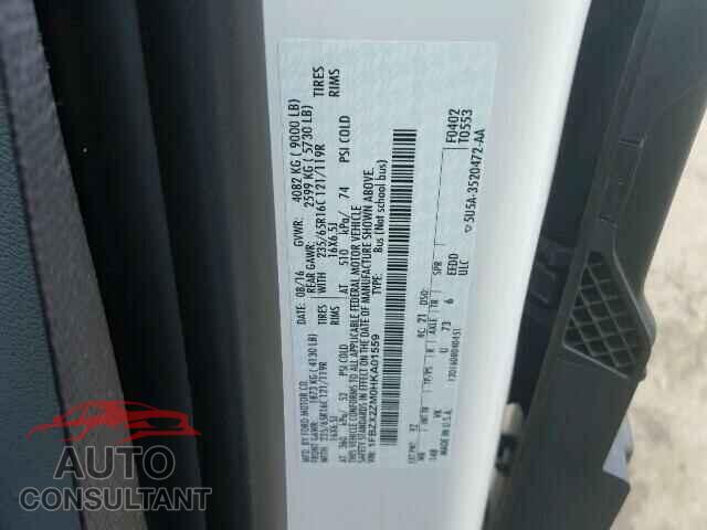 FORD TRANSIT CO 2017 - 1FBZX2ZM0HKA01559