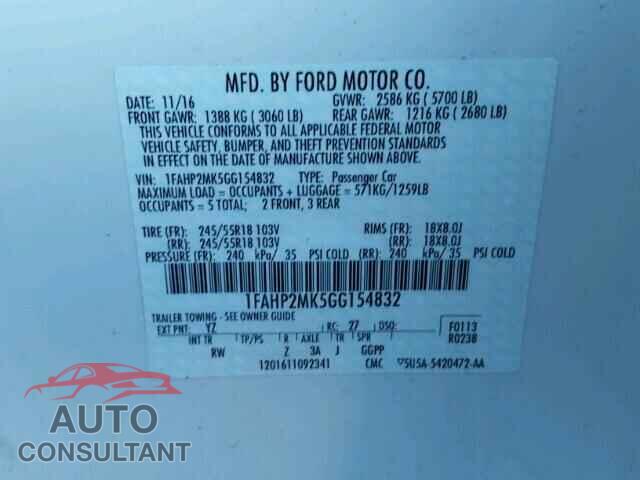 FORD TAURUS 2016 - 1FAHP2MK5GG154832