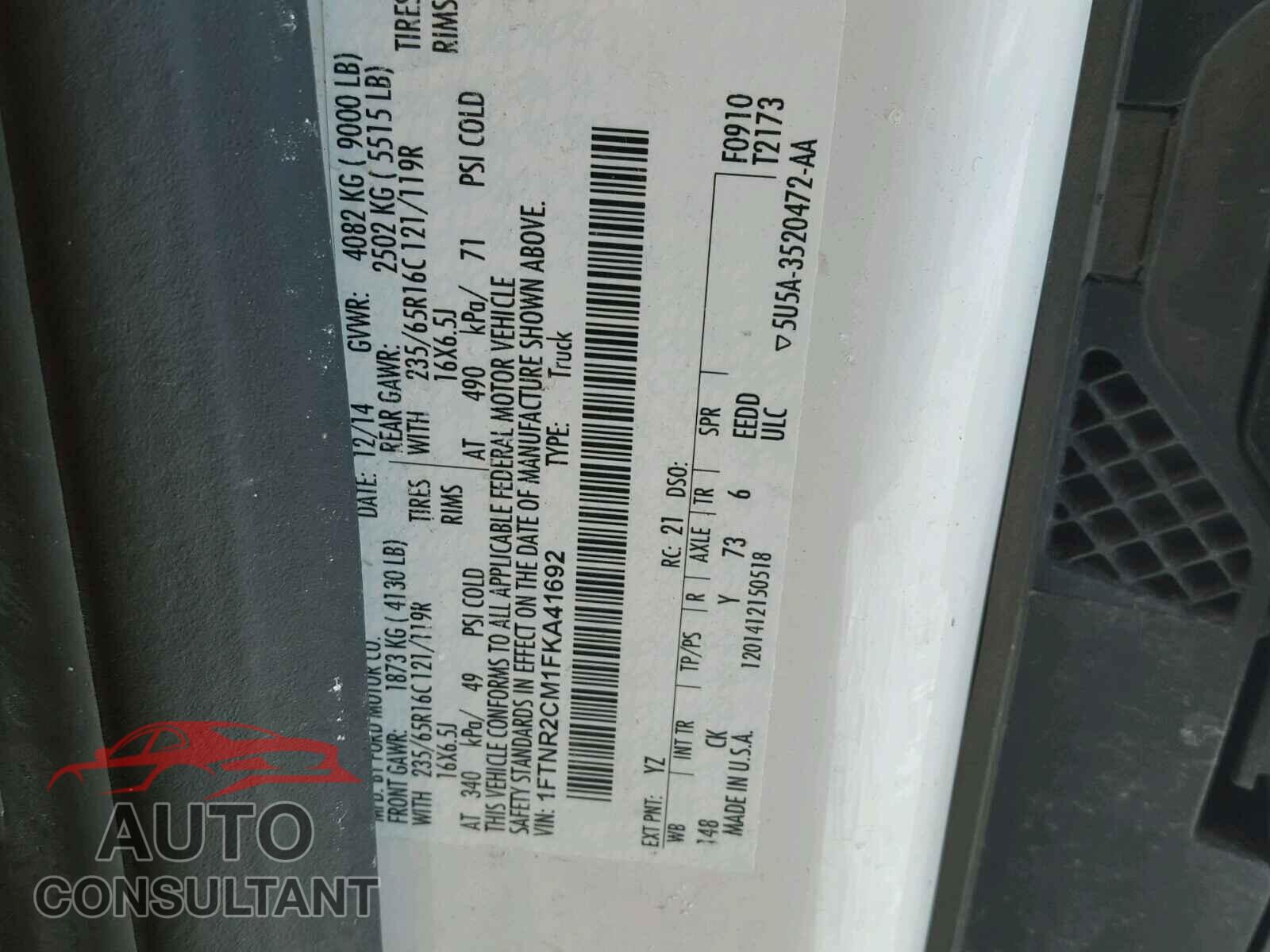 FORD TRANSIT CO 2015 - 1FTNR2CM1FKA41692