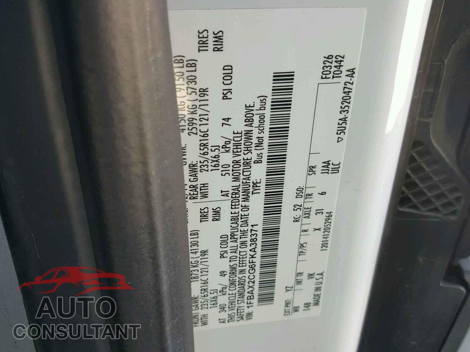 FORD TRANSIT CO 2015 - 1FBAX2CG6FKA38371