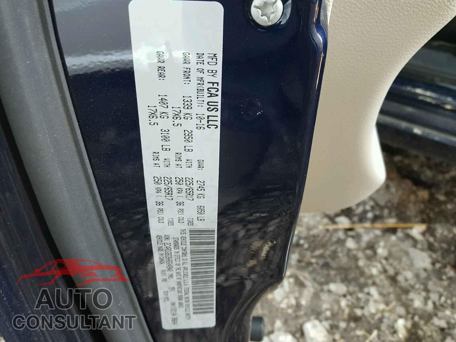 DODGE CARAVAN 2017 - 2C4RDGBG9HR604940