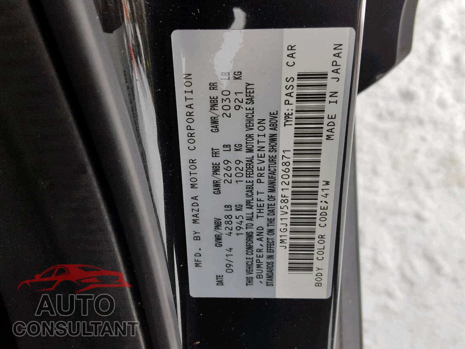MAZDA 6 2015 - JM1GJ1V58F1206871