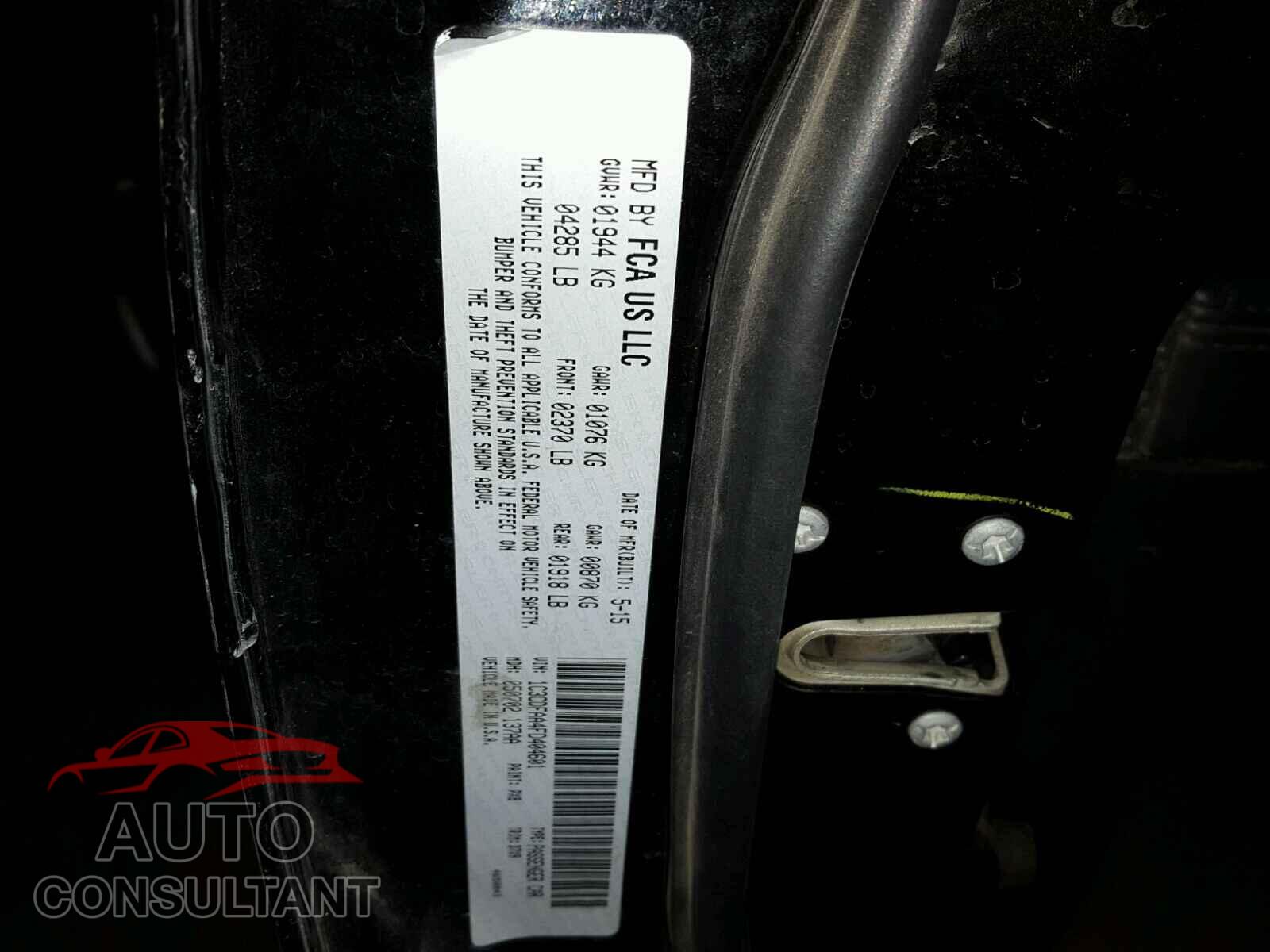 DODGE DART 2015 - 1C3CDFAA4FD404601