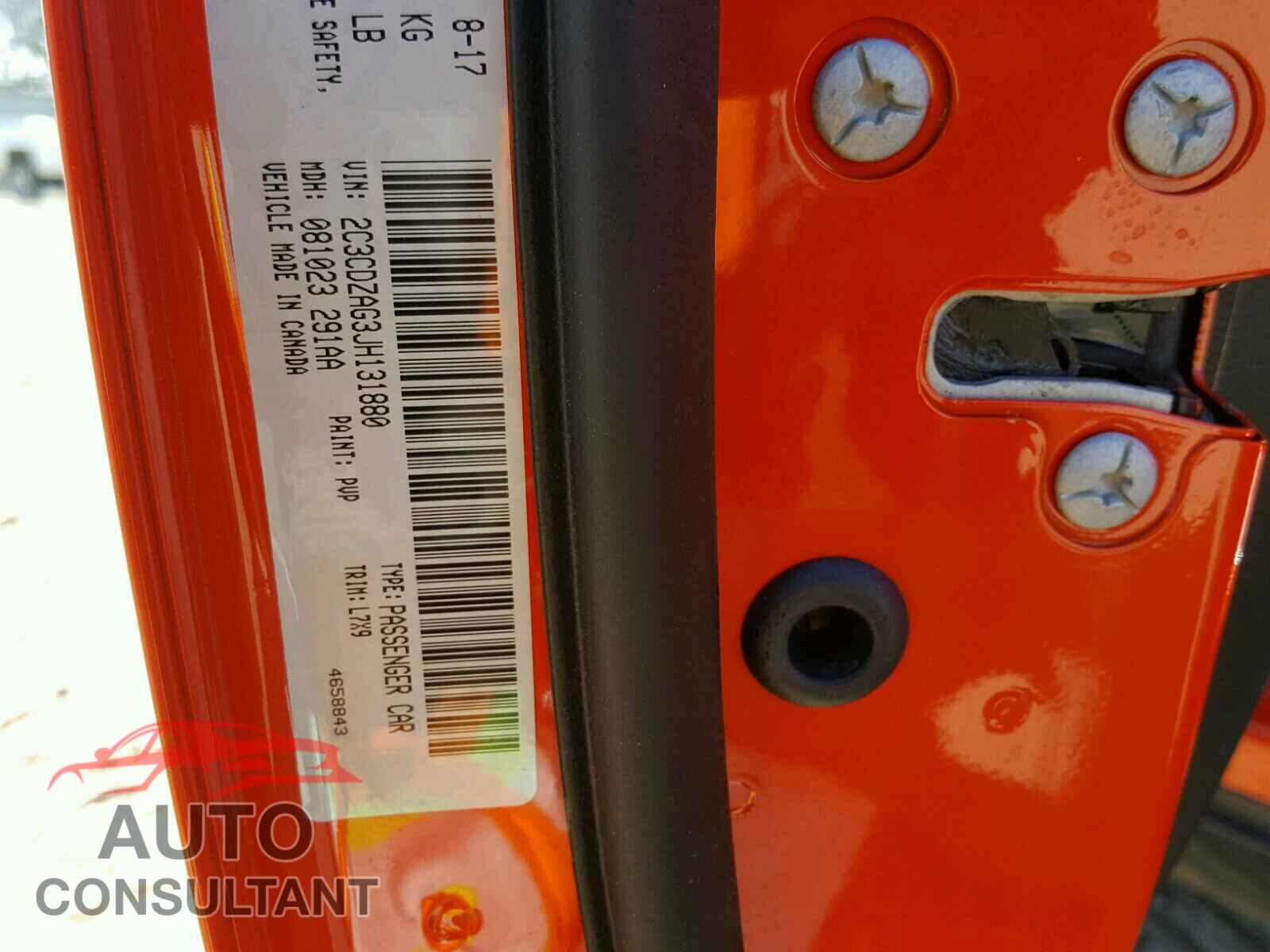 DODGE CHALLENGER 2018 - 2C3CDZAG3JH131880