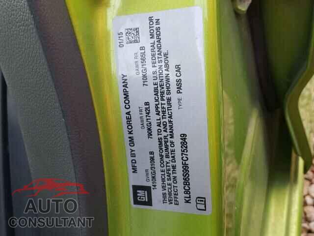 CHEVROLET SPARK 2015 - KL8CB6S99FC752849