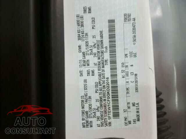 FORD F150 2016 - 1FTEW1CF0GKD22016