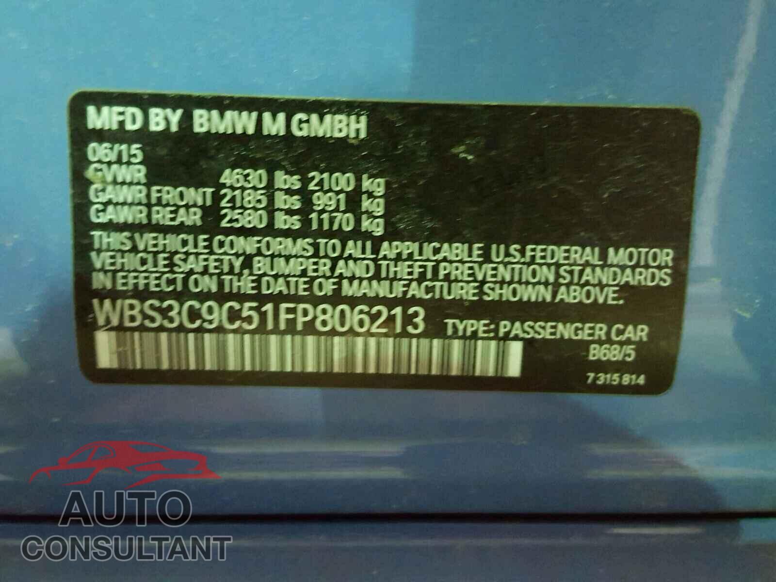 BMW M3 2015 - WBS3C9C51FP806213