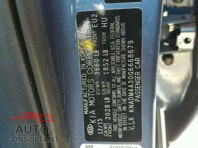 KIA RIO 2016 - KNADM4A30G6668679