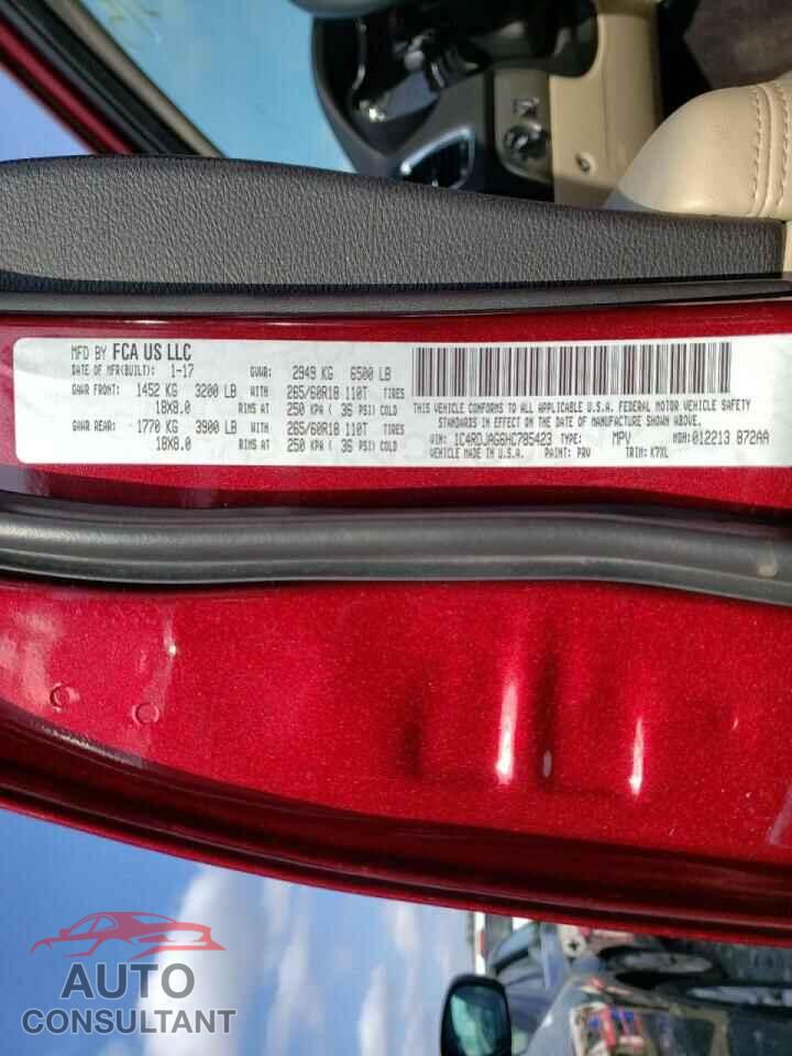 DODGE DURANGO 2017 - 1C4RDJAG6HC785423