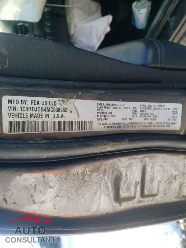 DODGE DURANGO 2021 - 1C4RDJDG4MC636952