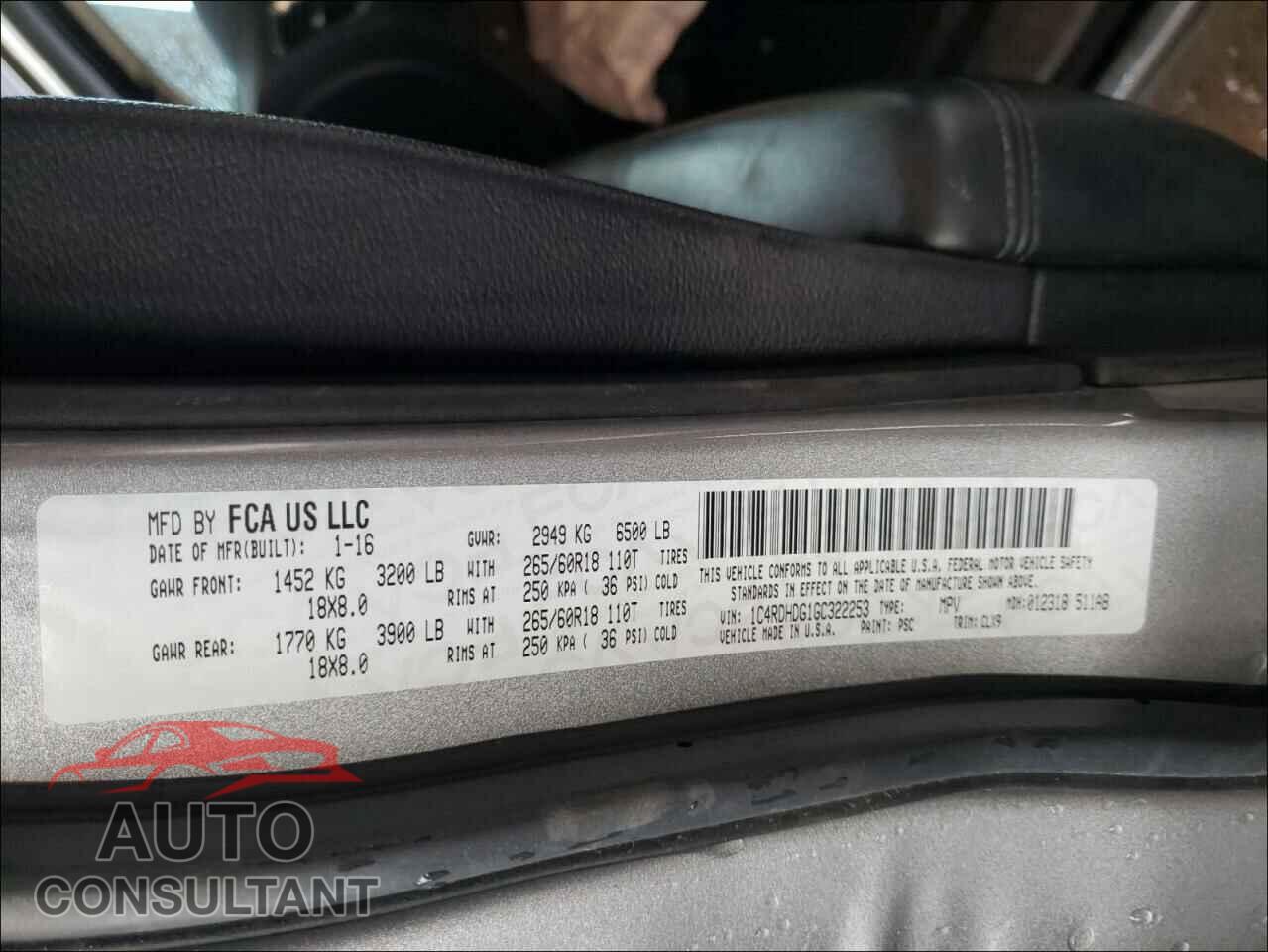 DODGE DURANGO 2016 - 1N4AA6APXGC429550