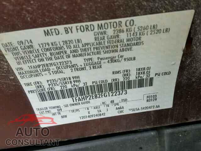 FORD TAURUS 2015 - 1FAHP2E82FG122373