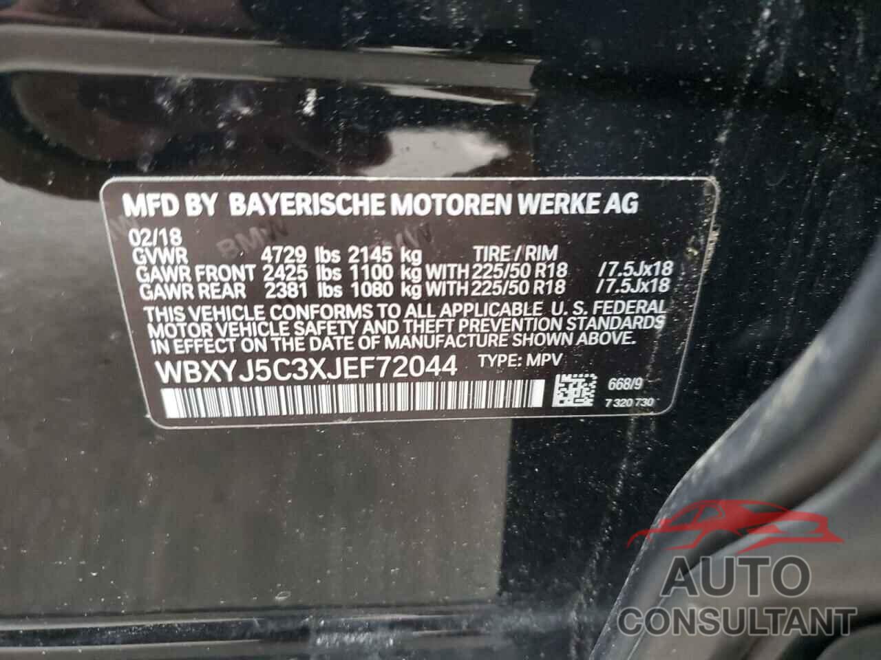 BMW X2 2018 - WBXYJ5C3XJEF72044