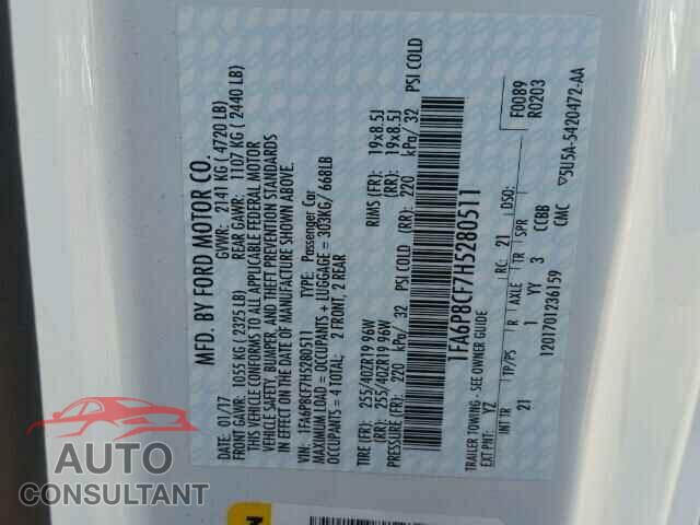 FORD MUSTANG 2017 - 1FA6P8CF7H5280511