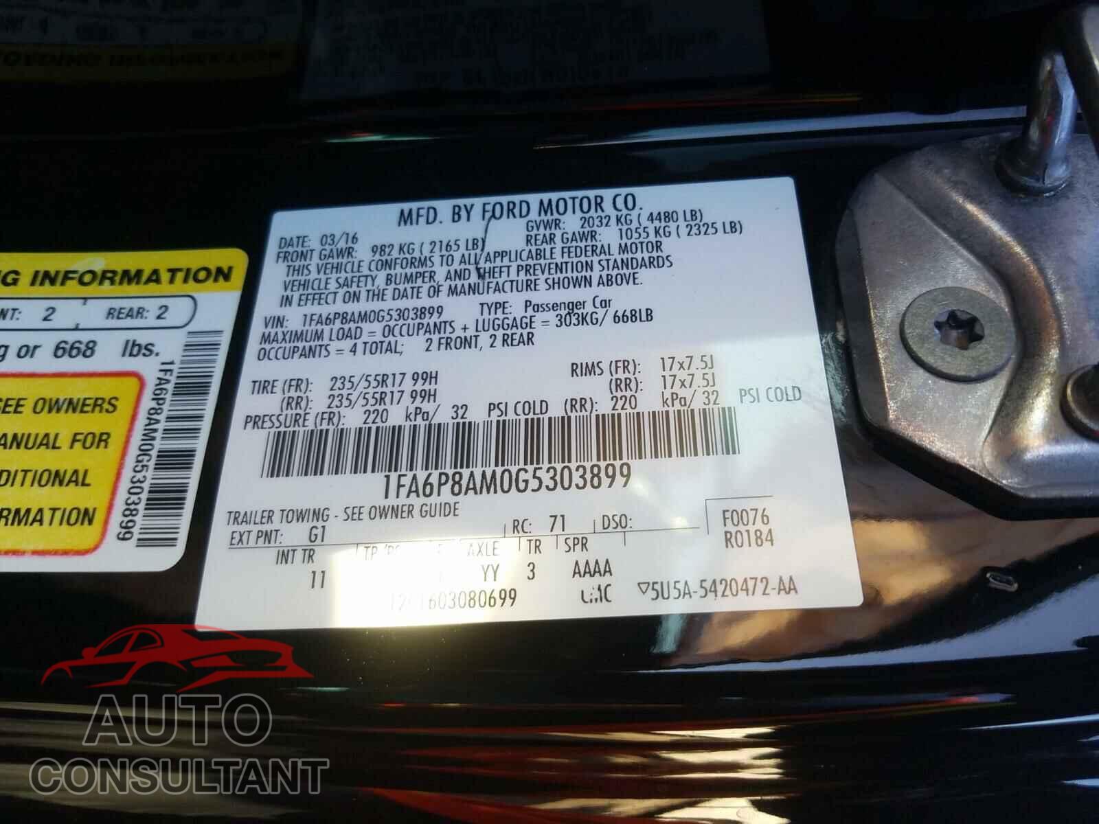 FORD MUSTANG 2016 - 3N1CN8DV5LL865379