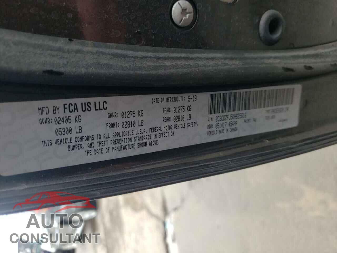 DODGE CHALLENGER 2019 - 2C3CDZFJ5KH625616