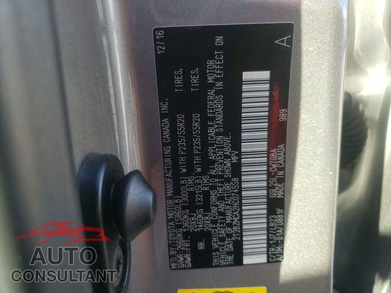 LEXUS RX350 2017 - 2T2BZMCA2HC074558
