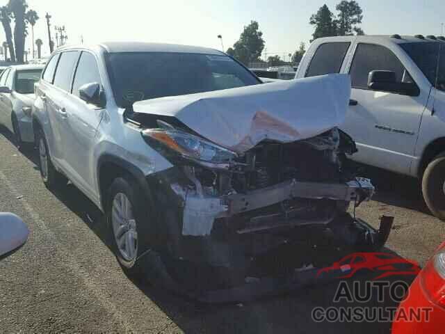 TOYOTA HIGHLANDER 2016 - 5TDZARFH1GS022490