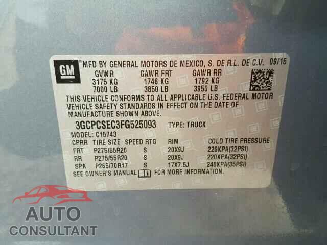 CHEVROLET SILVERADO 2015 - 3GCPCSEC3FG525093
