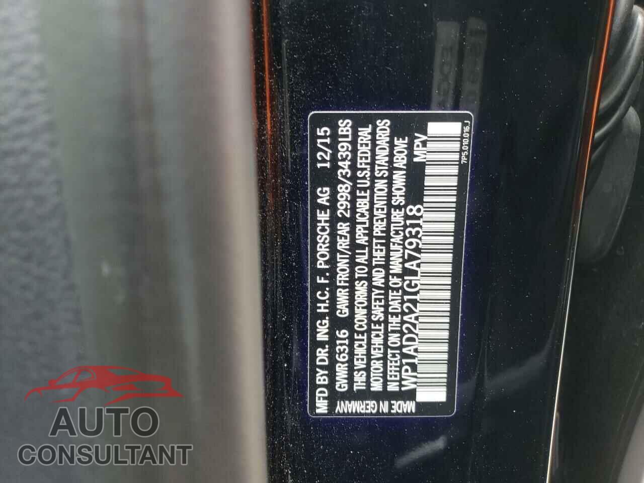 PORSCHE CAYENNE 2016 - WP1AD2A21GLA79318