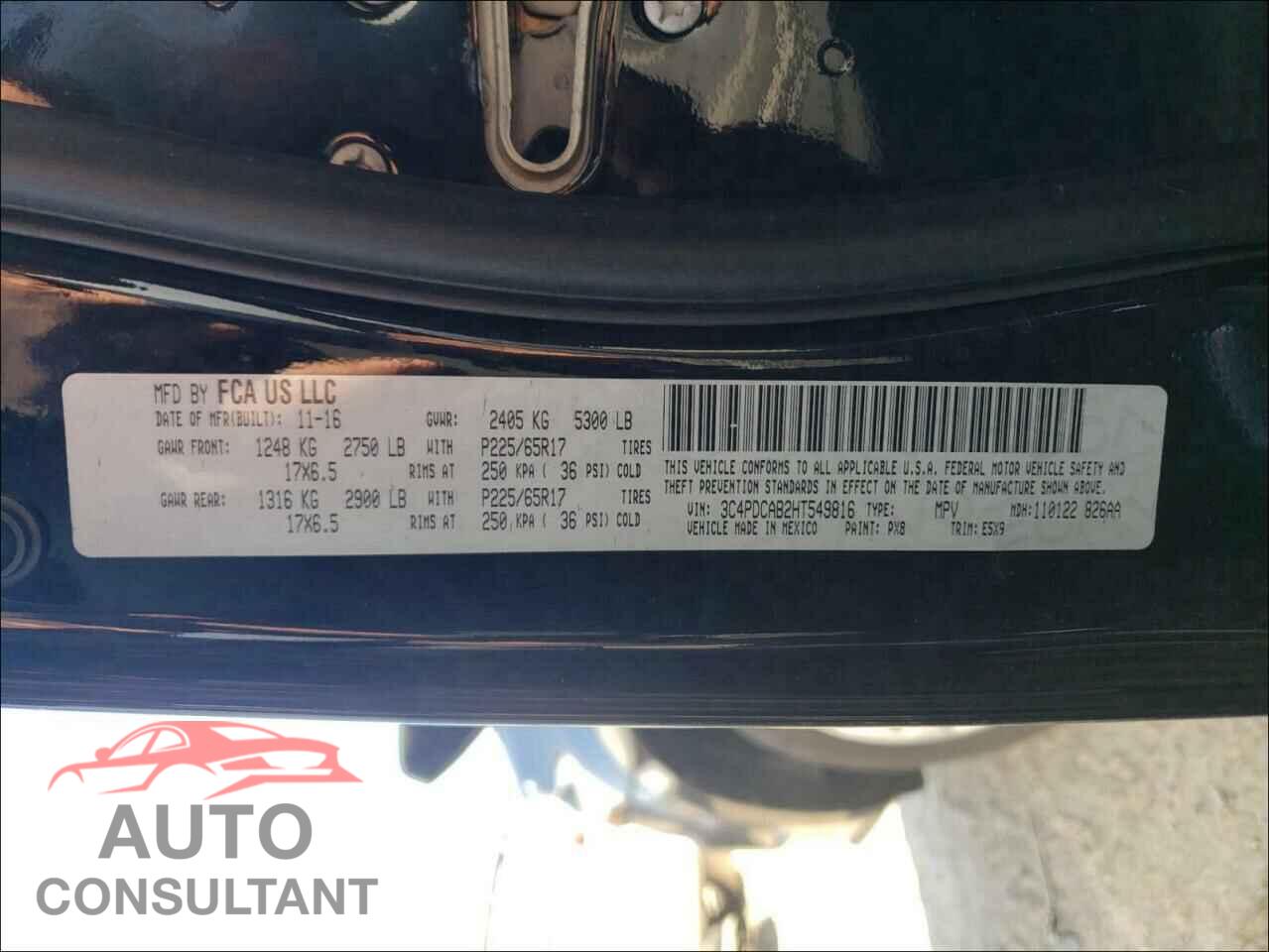 DODGE JOURNEY 2017 - 3C4PDCAB2HT549816