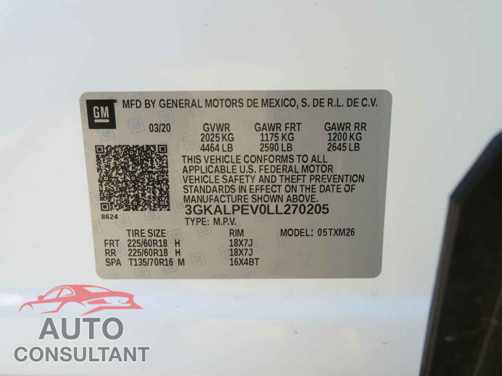 GMC TERRAIN 2020 - 3GKALPEV0LL270205