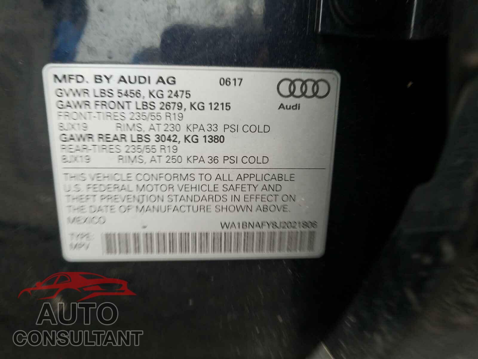 AUDI Q5 2018 - WA1BNAFY8J2021806