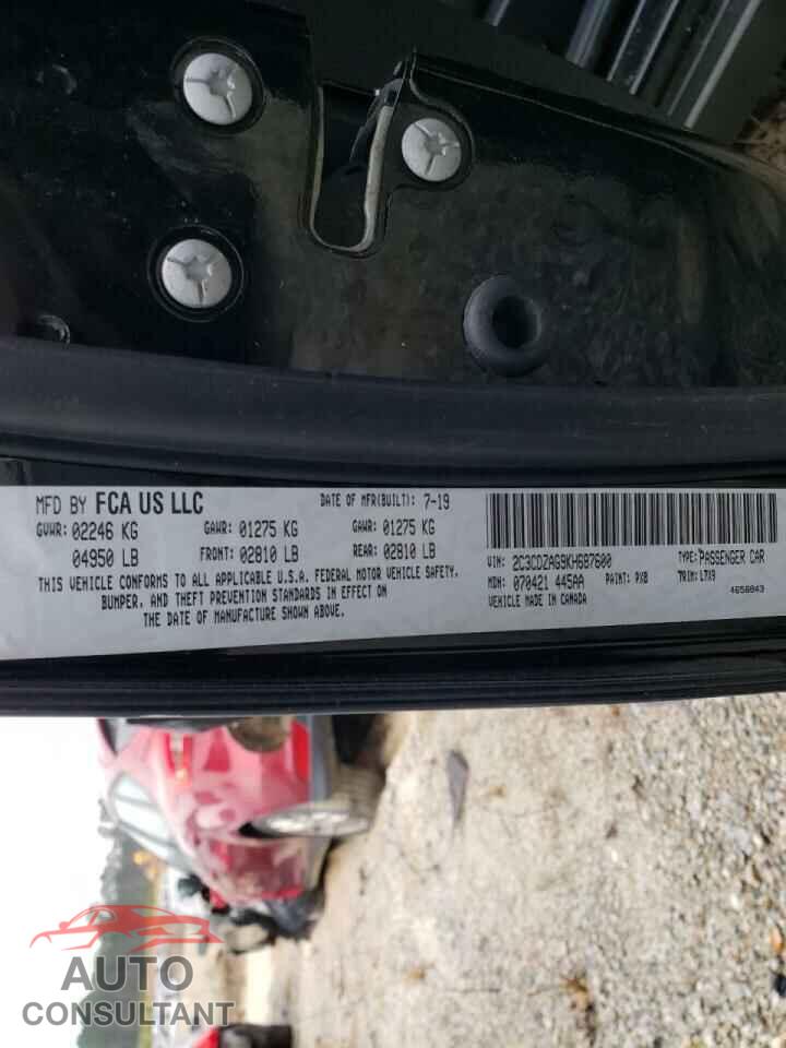 DODGE CHALLENGER 2019 - 2C3CDZAG9KH687600