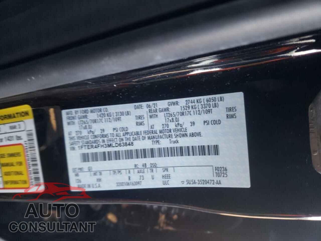 FORD RANGER 2021 - 1FTER4FH3MLD63848