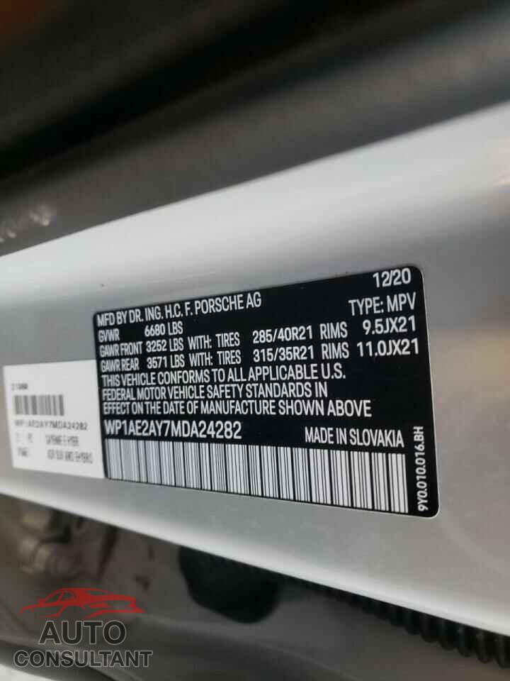 PORSCHE CAYENNE 2021 - WP1AE2AY7MDA24282