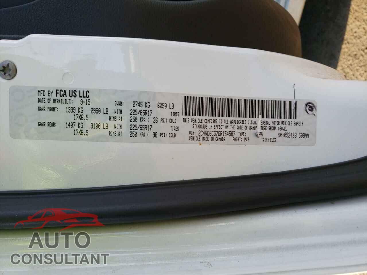 DODGE CARAVAN 2016 - 2C4RDGCG7GR154587