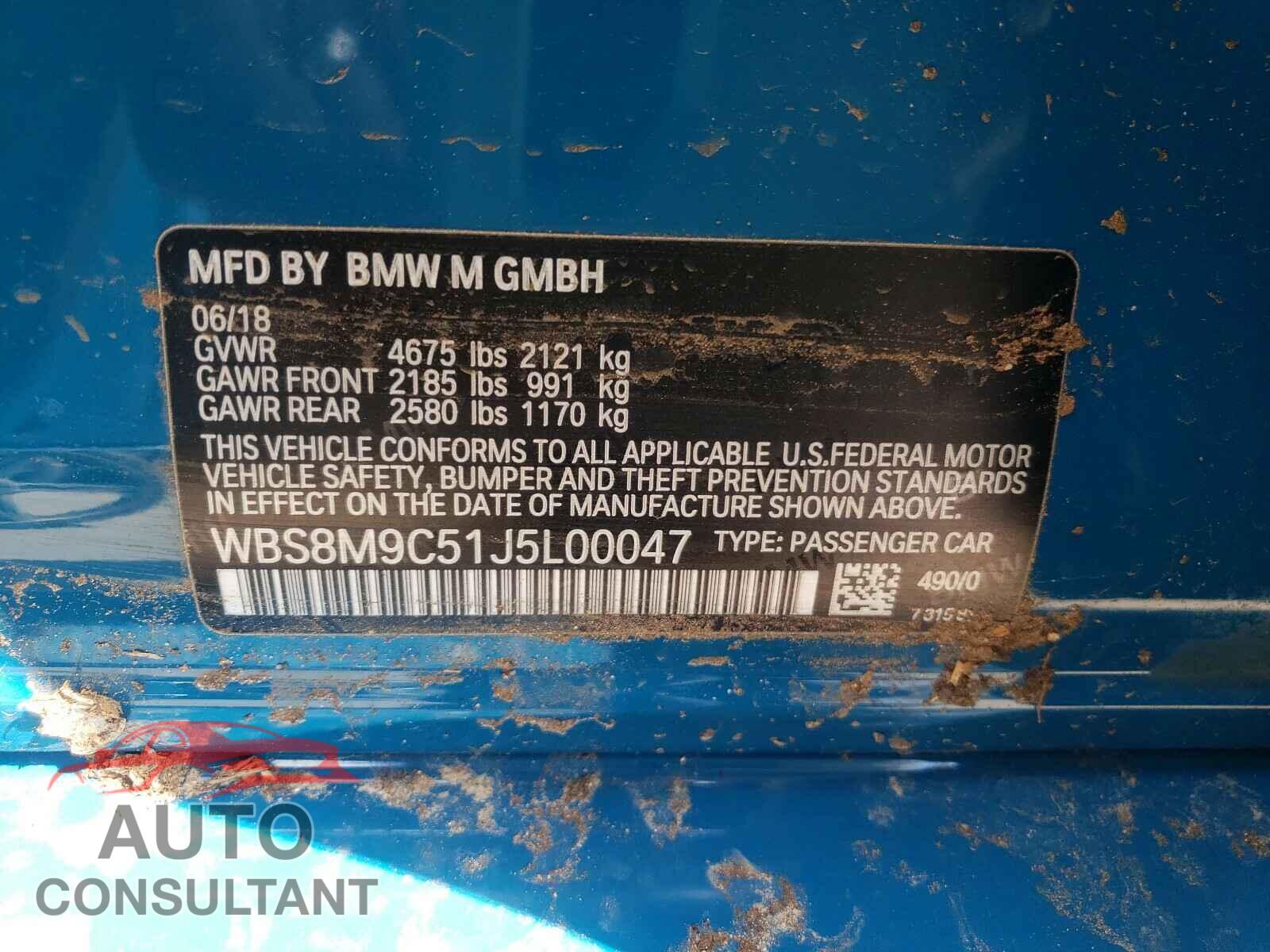 BMW M3 2018 - WBS8M9C51J5L00047