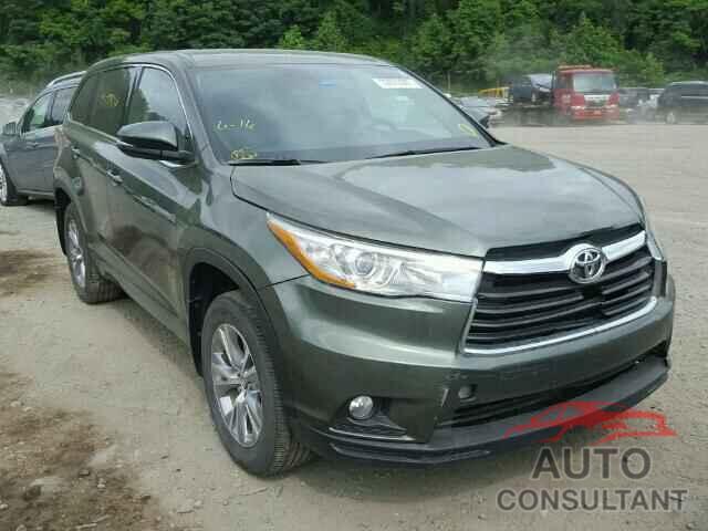 TOYOTA HIGHLANDER 2016 - 5TDBKRFH9GS339559