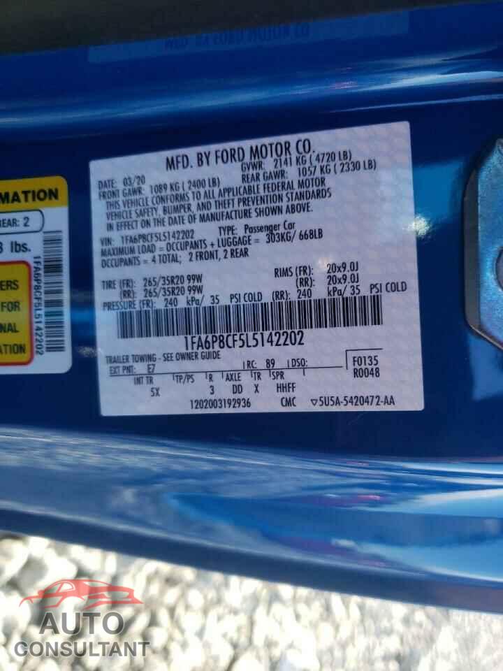 FORD MUSTANG 2020 - 1FA6P8CF5L5142202