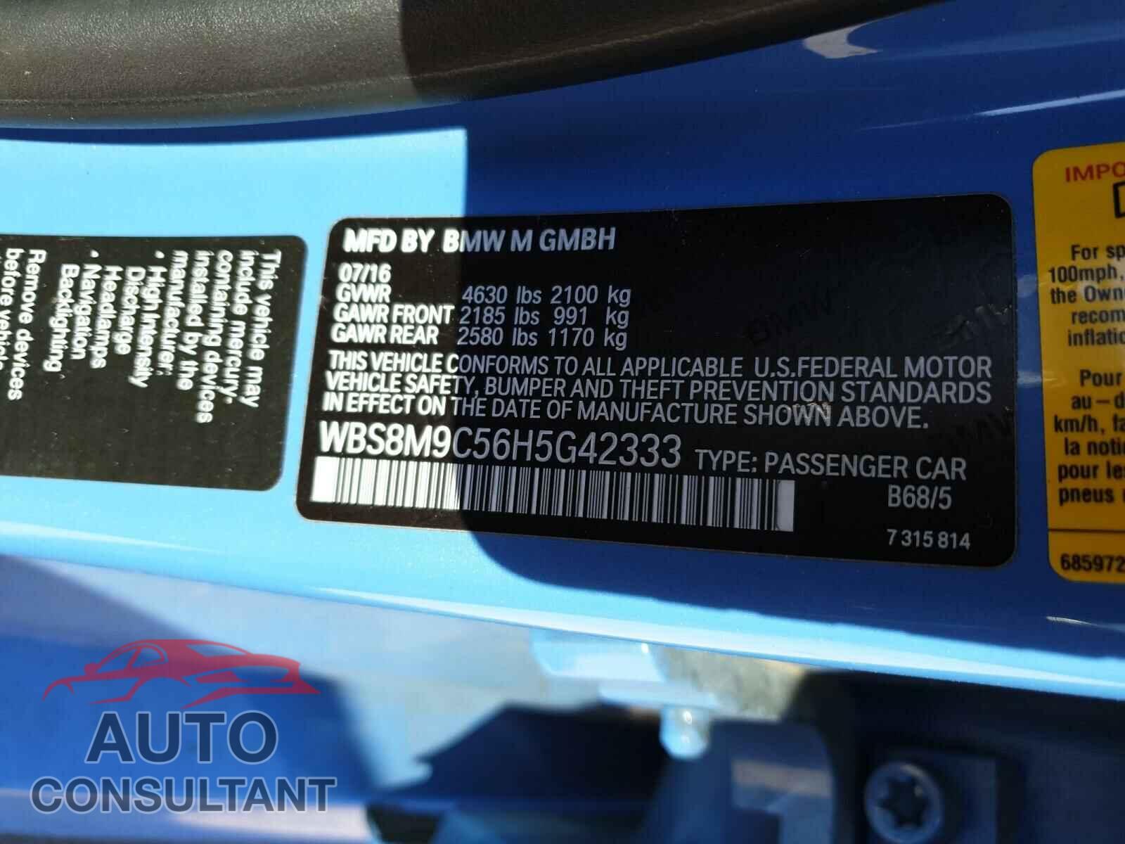 BMW M3 2017 - WBS8M9C56H5G42333