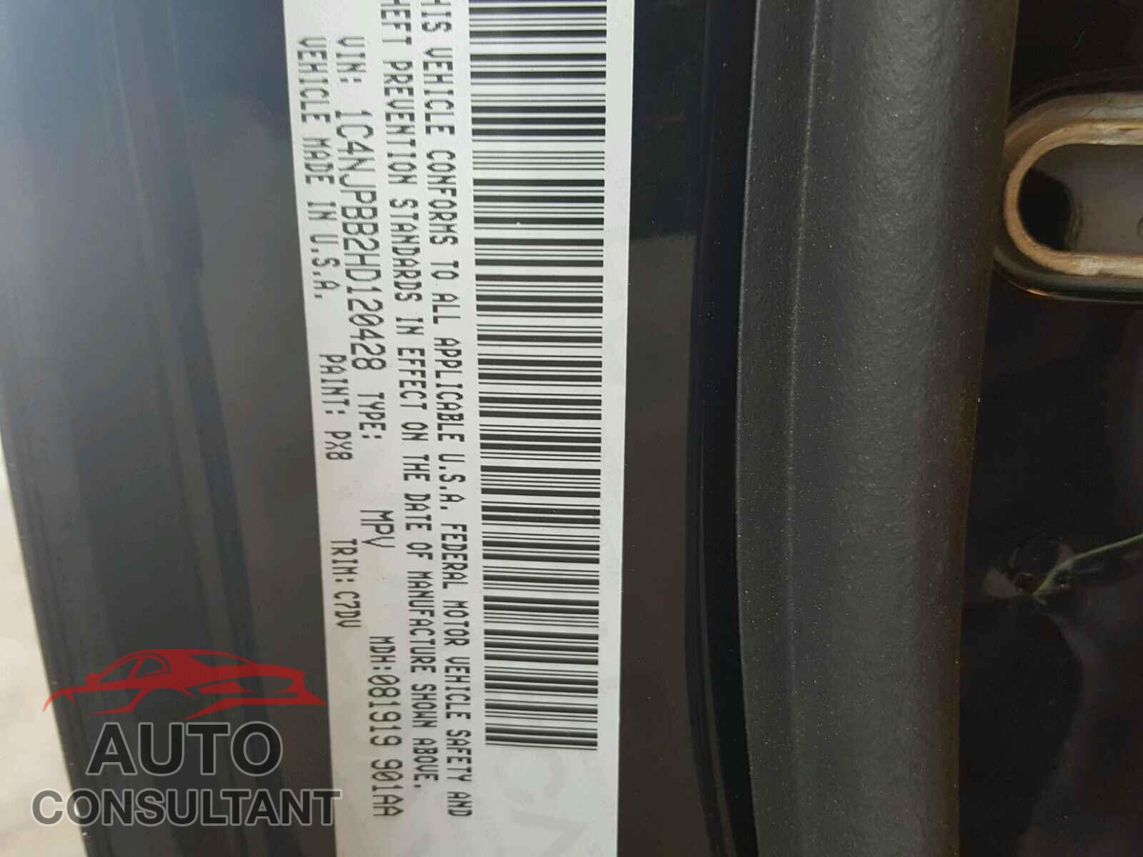 JEEP PATRIOT 2017 - 1C4NJPBB2HD120428