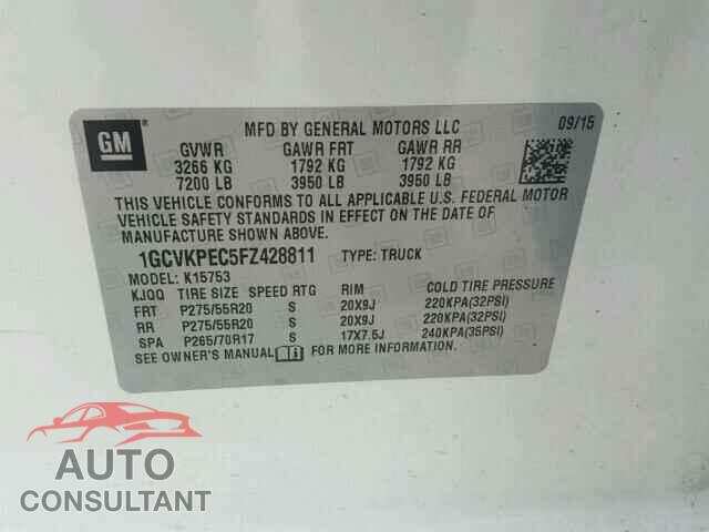 CHEVROLET SILVERADO 2015 - 1GCVKPEC5FZ428811